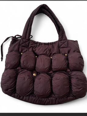 Marithe Francois Girbaud Quilted Pokachu Puffer Tote in Plum